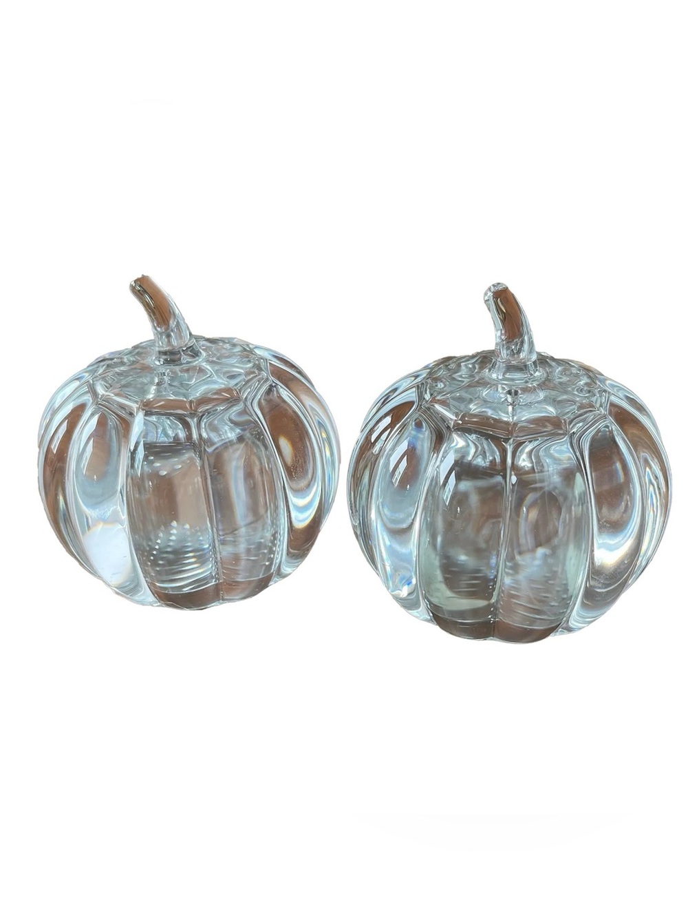 NWT Vintage Set of Shannon Crystal Pumpkin Salt and Pepper Shakers